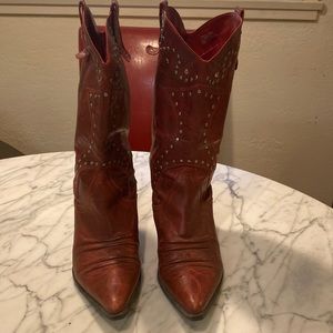 Reba leather cowboy boots